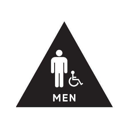 United Visual Products Men, 12" W x Triangle, Acrylic UVT24TH-BLACK